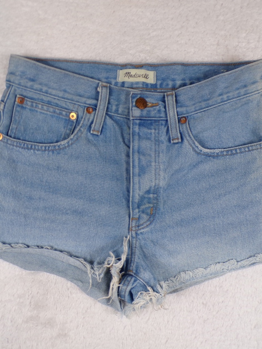 Madewell Relaxed Denim Women's Size 25 Cut-Off Distressed Button Fly Shorts